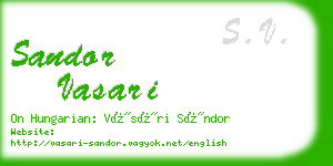 sandor vasari business card